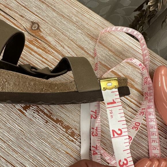 Cushionaire Libby Taupe Braided Slip-On Sandals Women’s 8M Suede Footbed Comfort - Picture 17 of 17